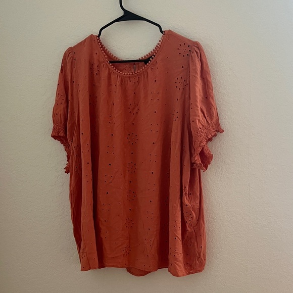 torrid Tops - Torrid Women's Orange Eyelet Top